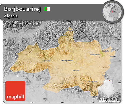 Satellite Map of Borjbouarirej, desaturated