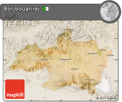Satellite Map of Borjbouarirej, lighten