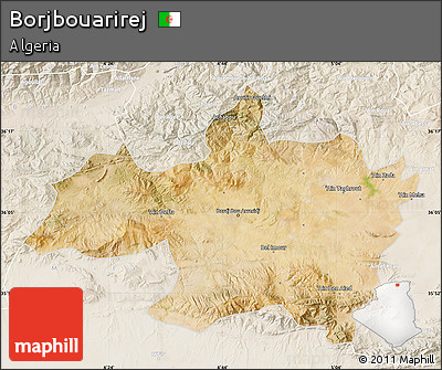 Satellite Map of Borjbouarirej, lighten