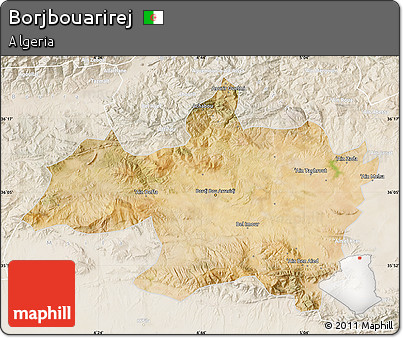 Satellite Map of Borjbouarirej, lighten