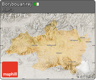 Satellite Map of Borjbouarirej, lighten, semi-desaturated