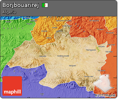 Satellite Map of Borjbouarirej, political outside