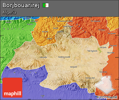 Satellite Map of Borjbouarirej, political outside
