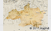 Satellite Map of Borjbouarirej, shaded relief outside