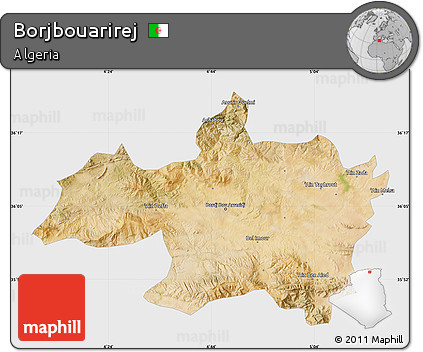 Satellite Map of Borjbouarirej, single color outside