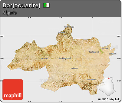 Satellite Map of Borjbouarirej, single color outside
