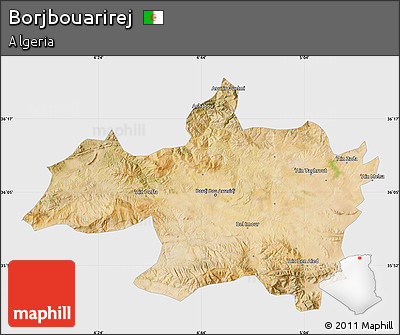 Satellite Map of Borjbouarirej, single color outside