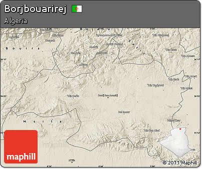 Shaded Relief Map of Borjbouarirej