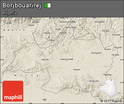 Shaded Relief Map of Borjbouarirej