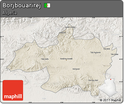 Shaded Relief Map of Borjbouarirej, lighten