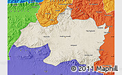 Shaded Relief Map of Borjbouarirej, political outside