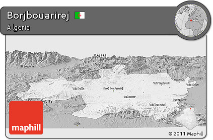 Gray Panoramic Map of Borjbouarirej