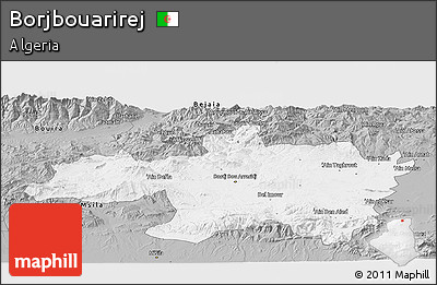 Gray Panoramic Map of Borjbouarirej