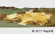 Physical Panoramic Map of Borjbouarirej, darken