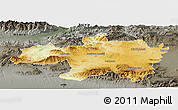 Physical Panoramic Map of Borjbouarirej, darken, semi-desaturated