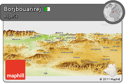 Physical Panoramic Map of Borjbouarirej