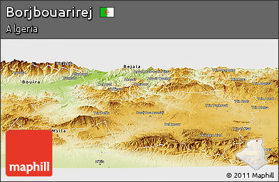 Physical Panoramic Map of Borjbouarirej