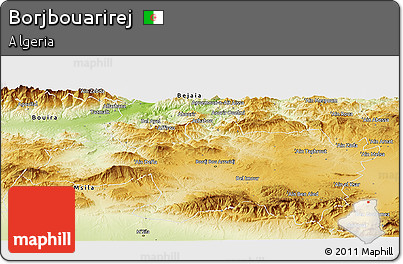Physical Panoramic Map of Borjbouarirej