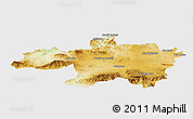 Physical Panoramic Map of Borjbouarirej, single color outside