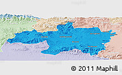 Political Panoramic Map of Borjbouarirej, lighten