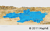 Political Panoramic Map of Borjbouarirej, satellite outside