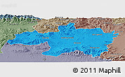 Political Panoramic Map of Borjbouarirej, semi-desaturated