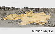 Satellite Panoramic Map of Borjbouarirej, darken, semi-desaturated
