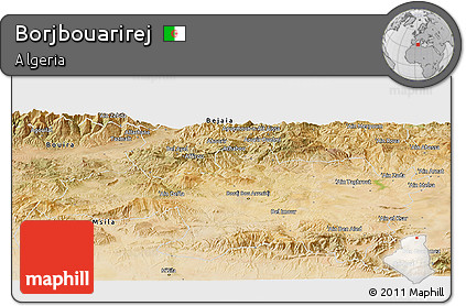 Satellite Panoramic Map of Borjbouarirej