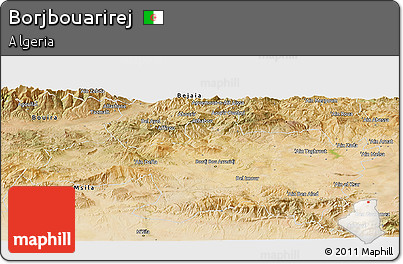 Satellite Panoramic Map of Borjbouarirej