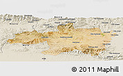 Satellite Panoramic Map of Borjbouarirej, shaded relief outside