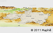 Shaded Relief Panoramic Map of Borjbouarirej, physical outside