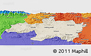 Shaded Relief Panoramic Map of Borjbouarirej, political outside