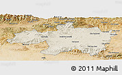 Shaded Relief Panoramic Map of Borjbouarirej, satellite outside