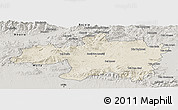 Shaded Relief Panoramic Map of Borjbouarirej, semi-desaturated