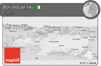 Silver Style Panoramic Map of Borjbouarirej