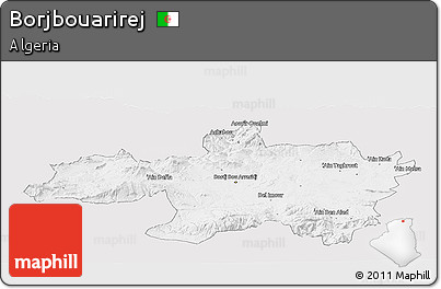 Silver Style Panoramic Map of Borjbouarirej, single color outside