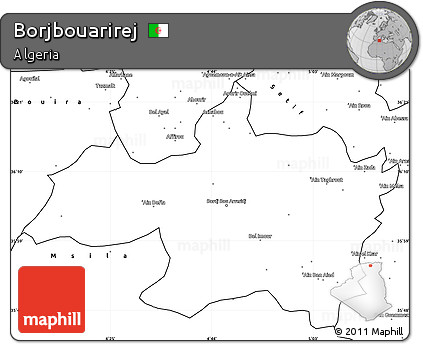 Blank Simple Map of Borjbouarirej