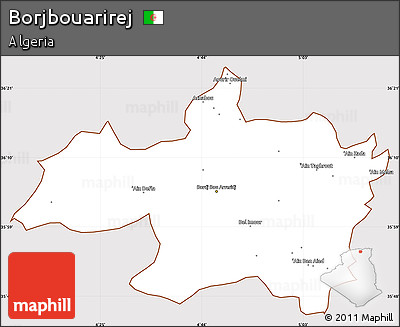 Classic Style Simple Map of Borjbouarirej, cropped outside
