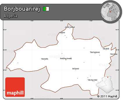 Classic Style Simple Map of Borjbouarirej, cropped outside