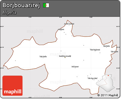 Classic Style Simple Map of Borjbouarirej, cropped outside