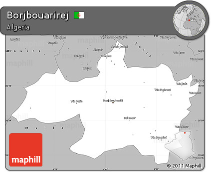 Gray Simple Map of Borjbouarirej