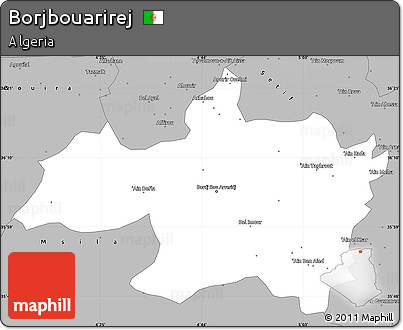 Gray Simple Map of Borjbouarirej