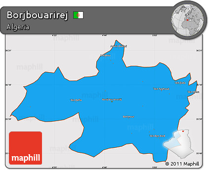 Political Simple Map of Borjbouarirej, cropped outside
