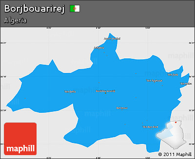 Political Simple Map of Borjbouarirej, single color outside