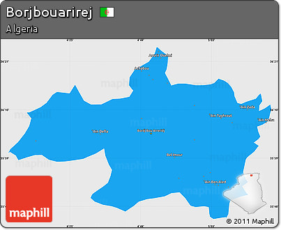 Political Simple Map of Borjbouarirej, single color outside