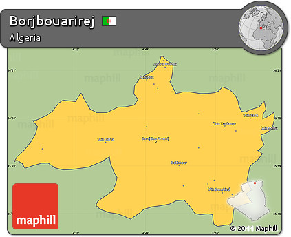 Savanna Style Simple Map of Borjbouarirej, cropped outside