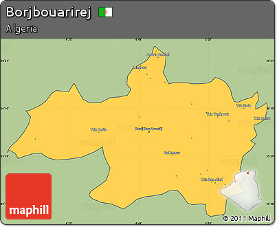 Savanna Style Simple Map of Borjbouarirej, cropped outside
