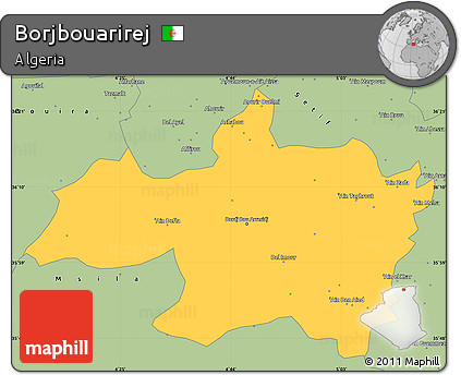 Savanna Style Simple Map of Borjbouarirej