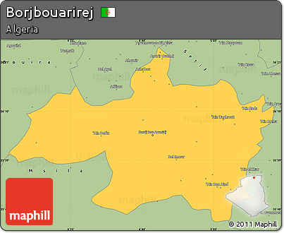 Savanna Style Simple Map of Borjbouarirej