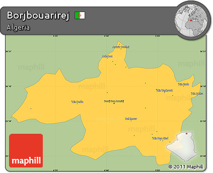 Savanna Style Simple Map of Borjbouarirej, single color outside